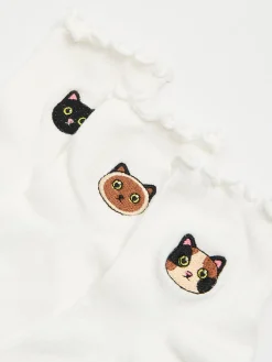 Cropp Skarpety, Rajstopy*3 pack ch skarpet z kotkami