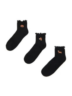 Cropp Skarpety, Rajstopy*3 pack ch skarpet z jamnikami