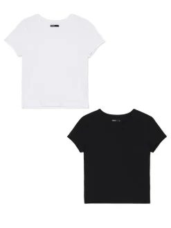 Cropp Koszulki, Topy*2 pack dopasowanych T-shirtów