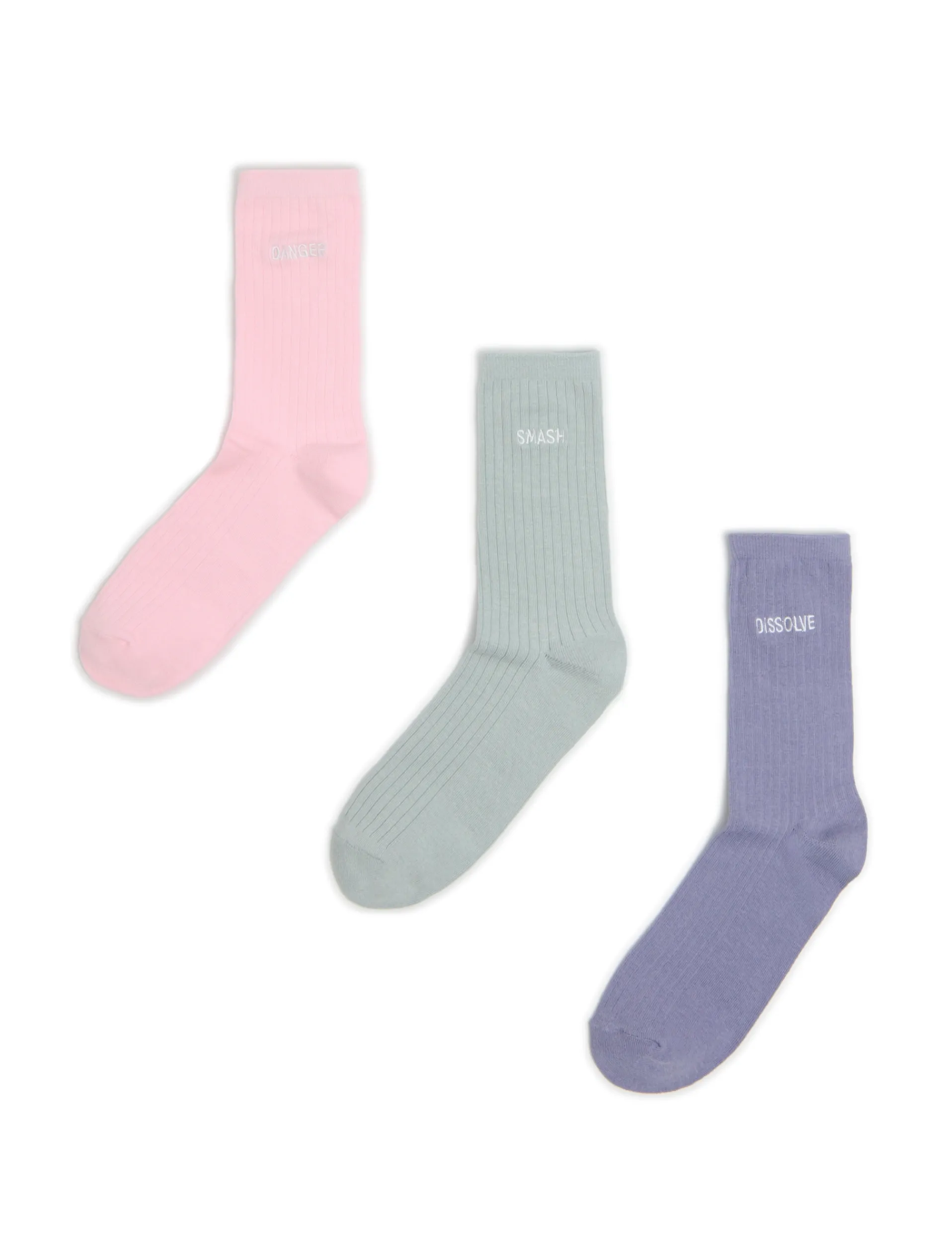 Cropp Skarpety, Rajstopy*3 pack długich skarpet z haftem