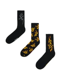 Cropp Skarpetki*3 pack długich skarpet z nadrukiem