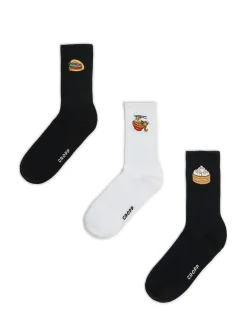 Cropp Skarpetki*3 pack skarpet z azjatyckim jedzeniem