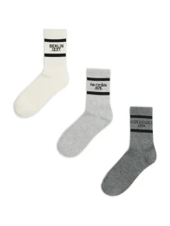 Cropp Skarpety, Rajstopy*3 pack skarpet z nazwami miast