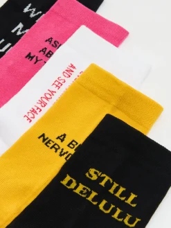 Cropp Skarpetki*5 pack skarpet ze sloganami