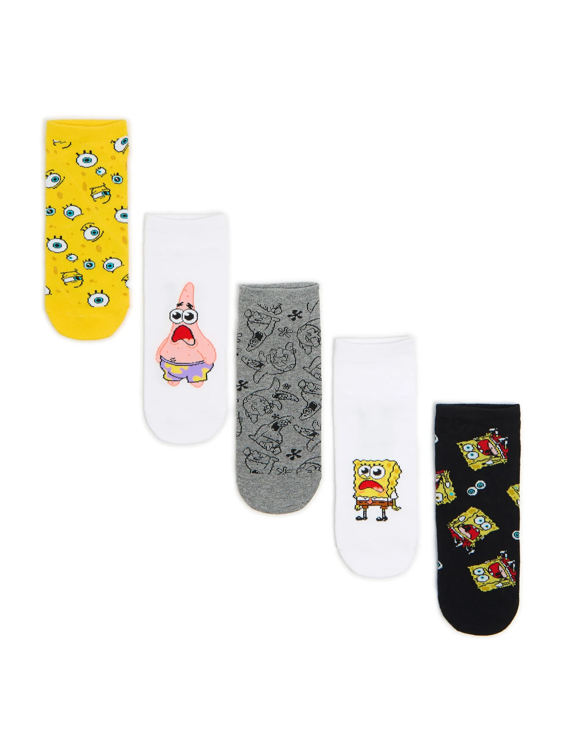 Cropp Skarpetki*5 pack skarpet ze SpongeBobem i Patrykiem
