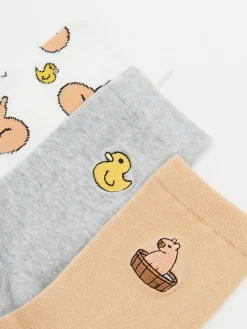 Cropp Skarpety, Rajstopy*3 pack skarpetek z kapibarą i kaczuszką