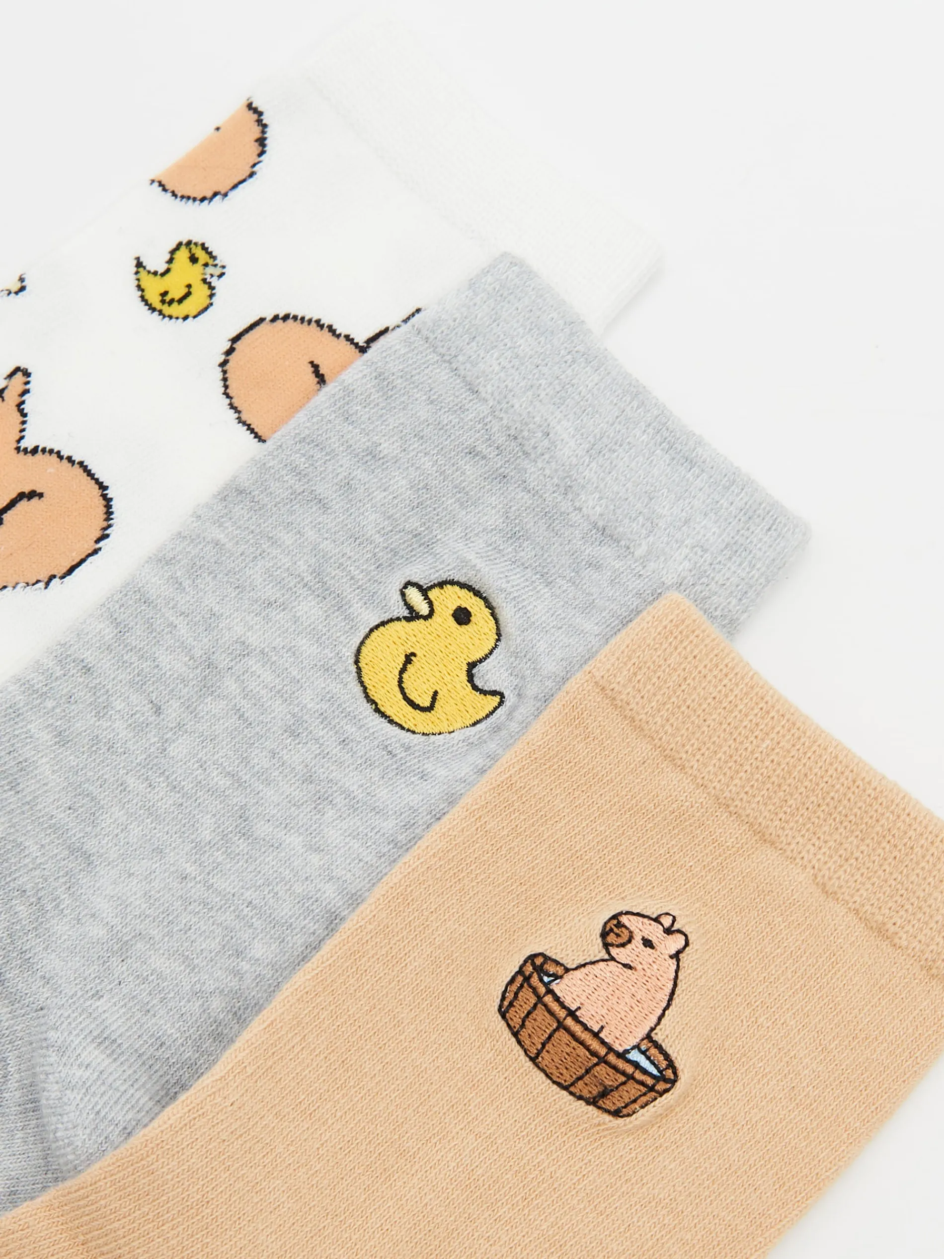 Cropp Skarpety, Rajstopy*3 pack skarpetek z kapibarą i kaczuszką