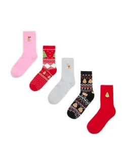 Cropp Akcesoria Świąteczne|Skarpety, Rajstopy*5 pack świątecznych skarpet z kapibarą