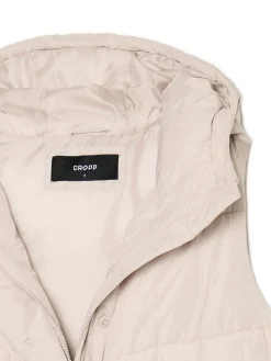 Cropp Kurtki, Płaszcze*Beżowa kamizelka puffer z kapturem