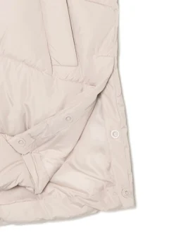 Cropp Kurtki, Płaszcze*Beżowa kamizelka puffer z kapturem