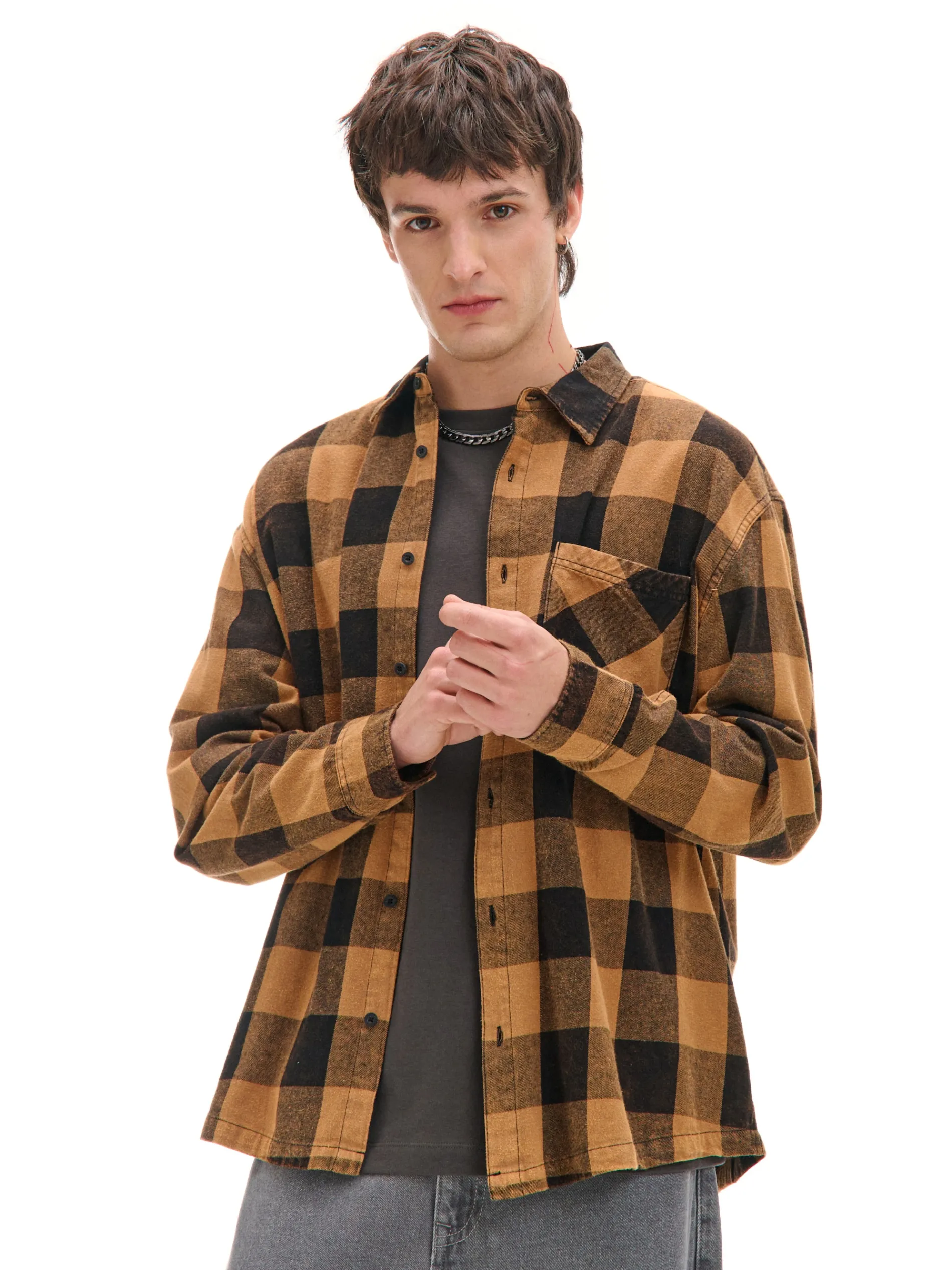 Cropp Koszule*Beżowa koszula w kratę