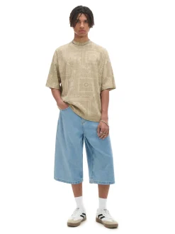 Cropp Koszulki*Beżowa koszulka z nadrukiem all over