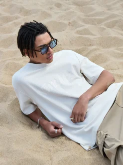 Cropp Koszulki*Beżowa koszulka z nadrukiem