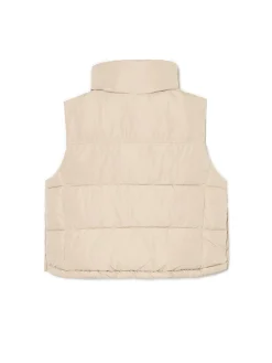 Cropp Kurtki, Płaszcze*Beżowa pikowana kamizelka