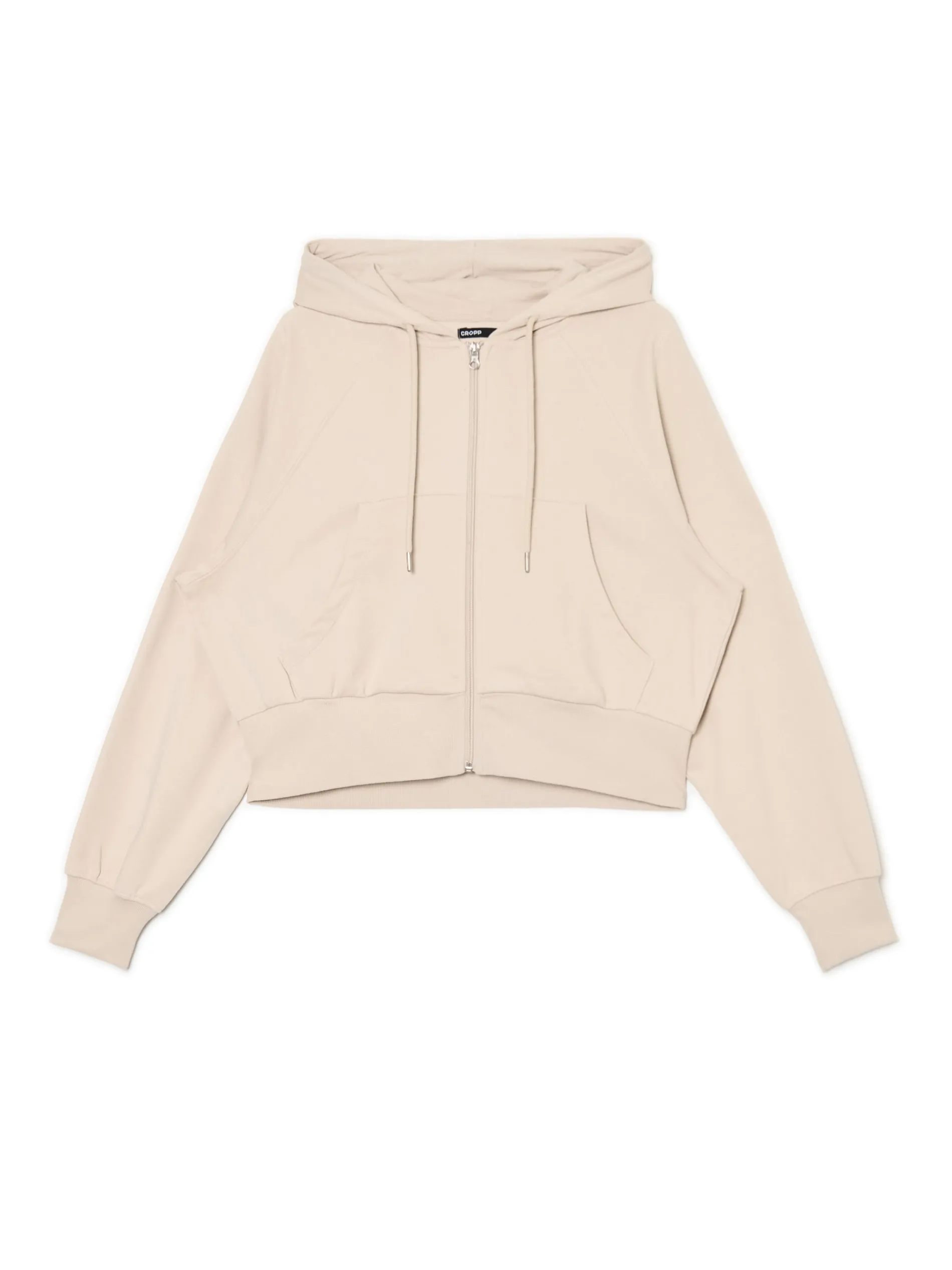 Cropp Bluzy*Beżowa rozpinana bluza z kapturem