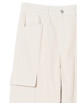 Cropp Jeansy*Beżowe jeansy cargo straight