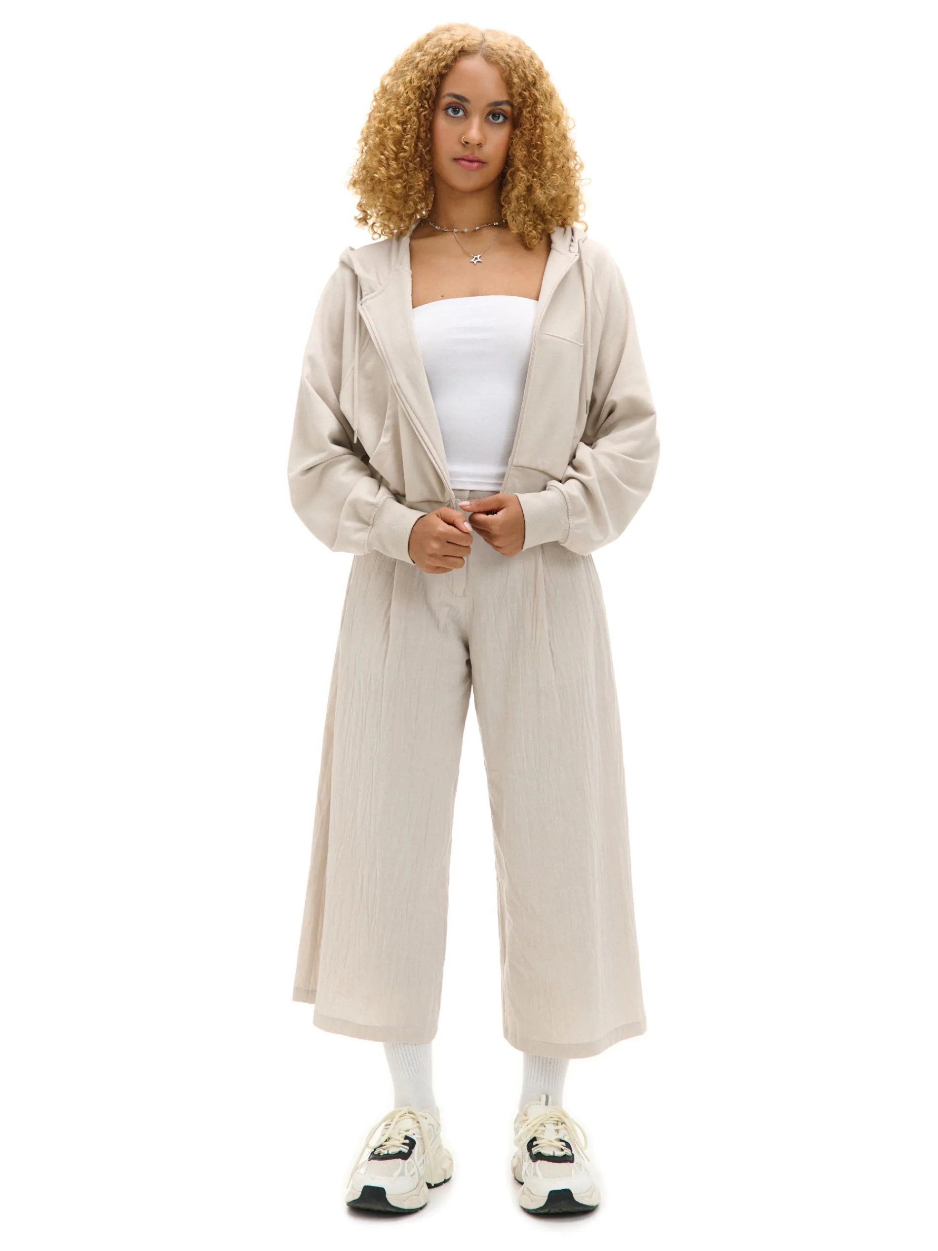 Cropp Spodnie*Beżowe kuloty