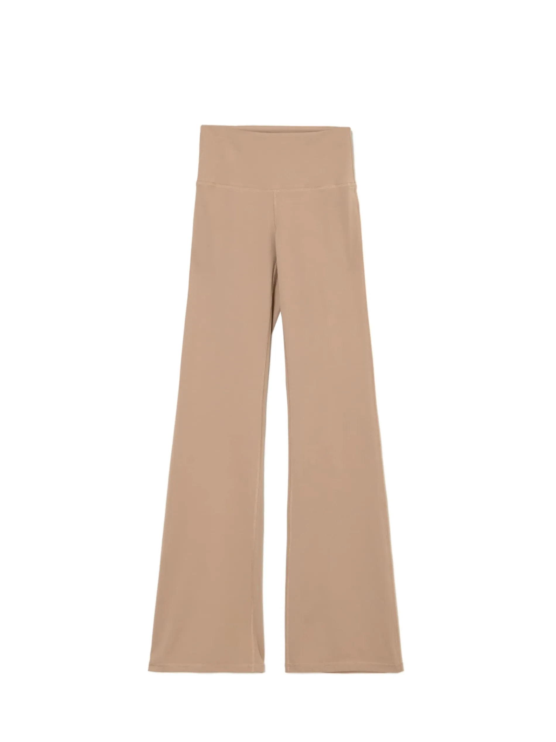 Cropp Spodnie*Beżowe spodnie flare z wysokim stanem