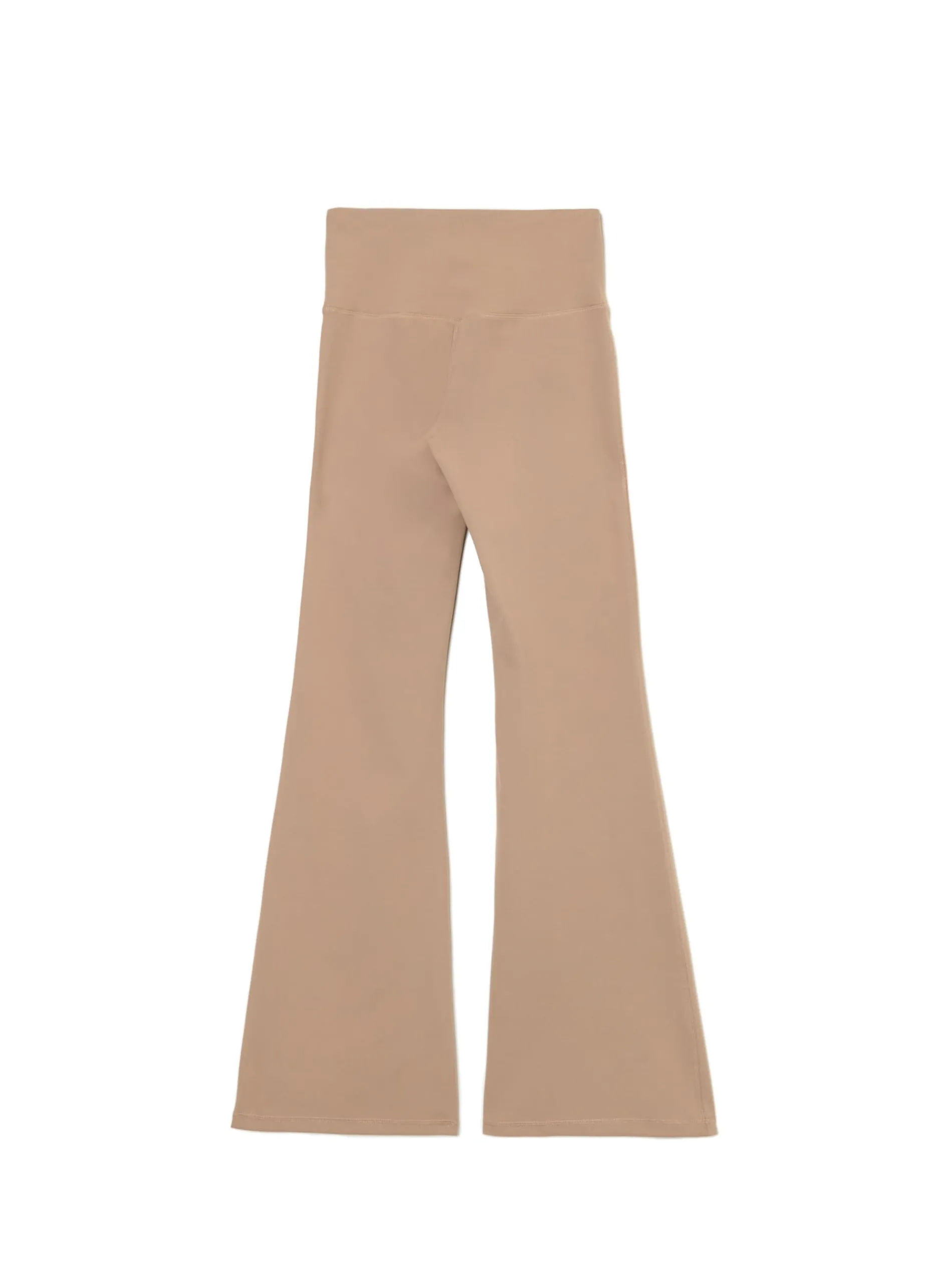Cropp Spodnie*Beżowe spodnie flare z wysokim stanem
