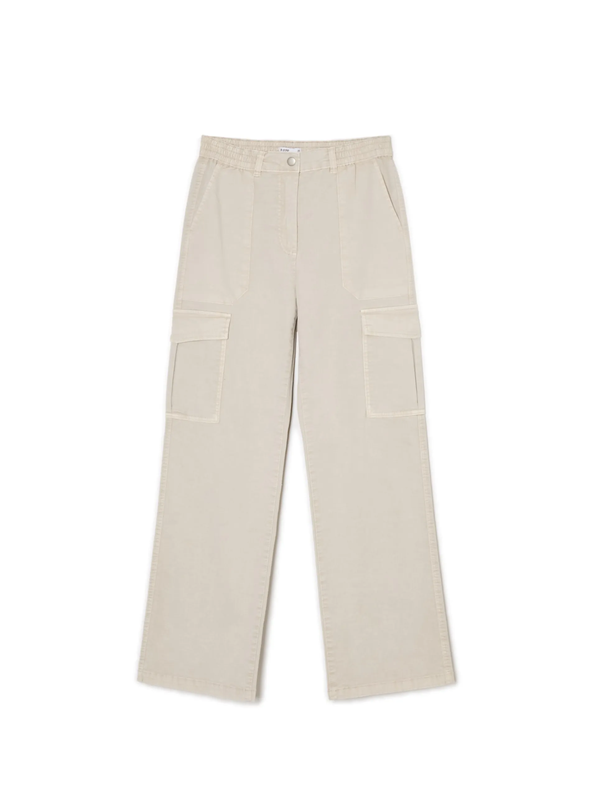 Cropp Spodnie*Beżowe spodnie straight cargo