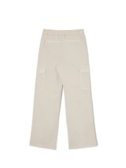 Cropp Spodnie*Beżowe spodnie straight cargo