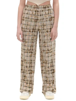 Cropp Spodnie*Beżowe spodnie w marmurkową kratę