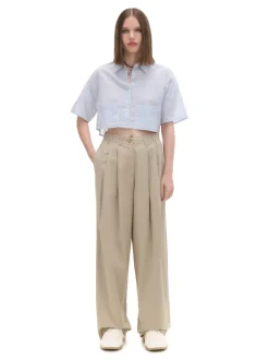 Cropp Spodnie*Beżowe spodnie wide leg