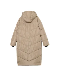 Cropp Kurtki, Płaszcze*Beżowy płaszcz z kapturem