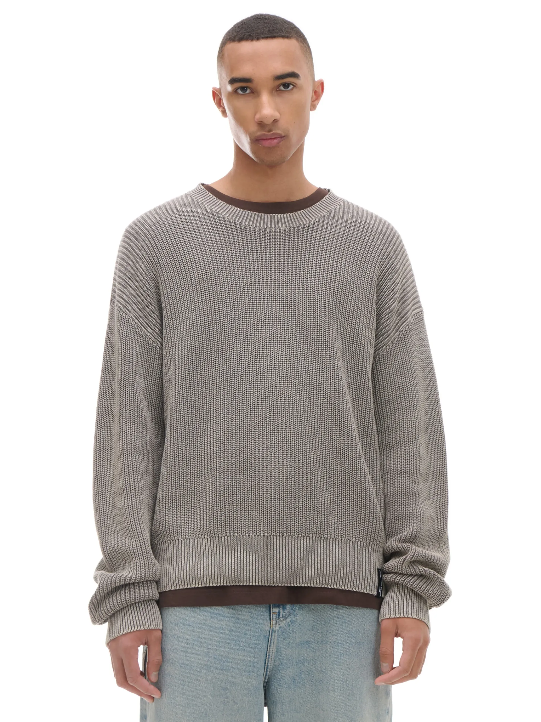 Cropp Swetry*sweter z prążkowanej dzianiny