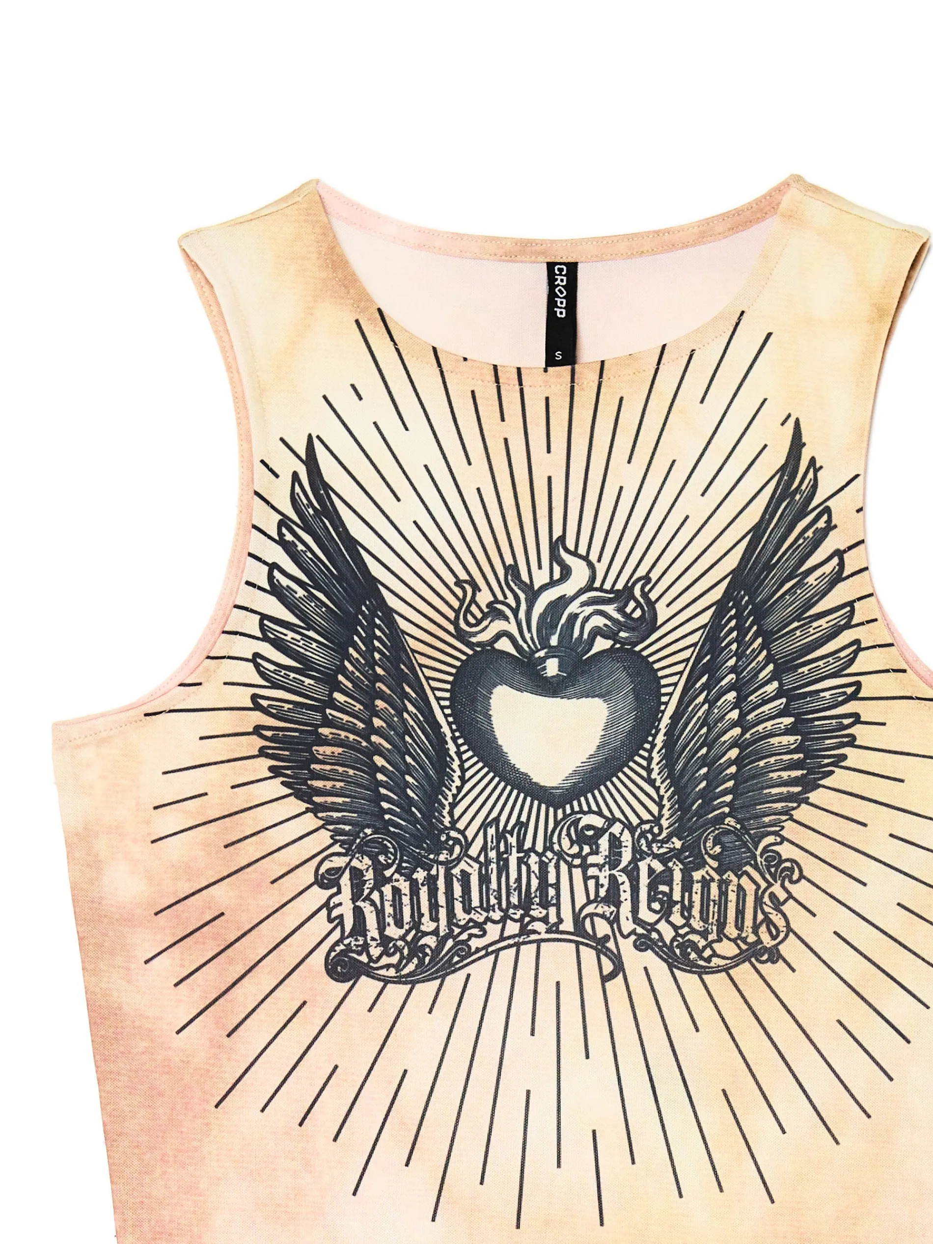 Cropp Koszulki, Topy*Beżowy top z efektem tie-dye