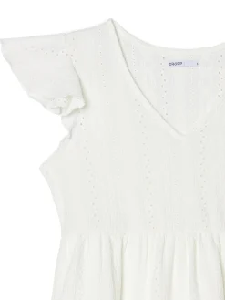 Cropp Sukienki, Kombinezony*Biała ażurowa sukienka mini