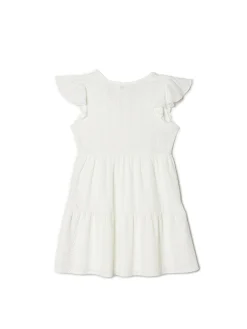 Cropp Sukienki, Kombinezony*Biała ażurowa sukienka mini