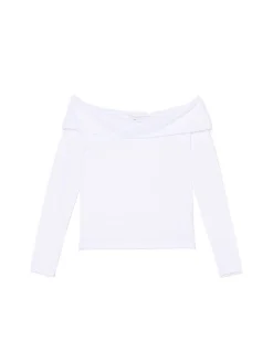 Cropp Koszulki, Topy*Biała bluzka z odkrytymi ramionami
