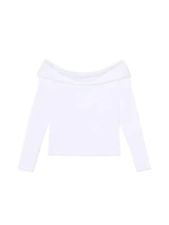 Cropp Koszulki, Topy*Biała bluzka z odkrytymi ramionami