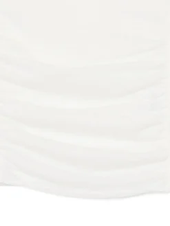 Cropp Koszulki, Topy*Biała bluzka z ozdobnym marszczeniem