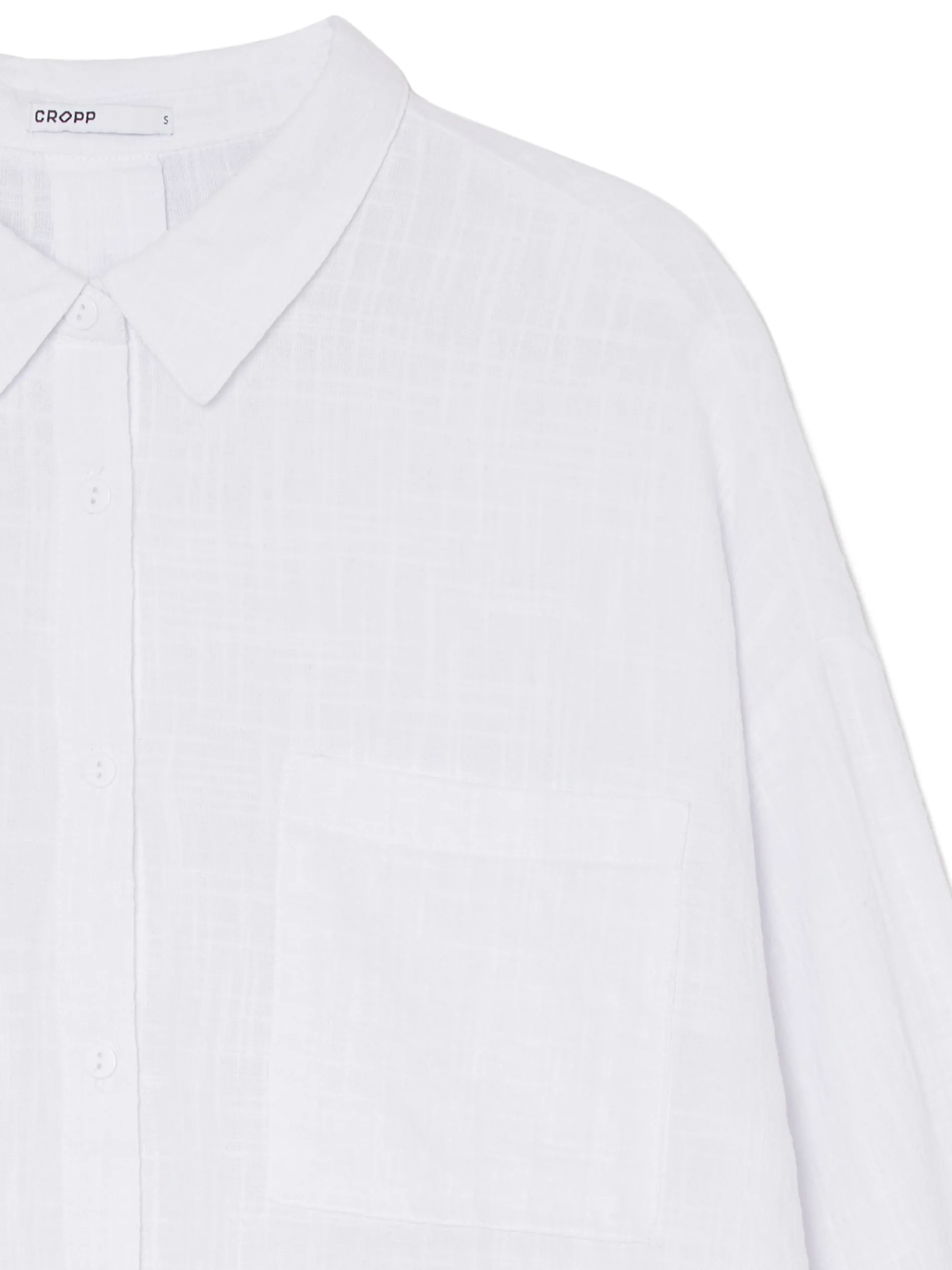 Cropp Koszule, Bluzki*Biała koszula oversize z rustykalną strukturą