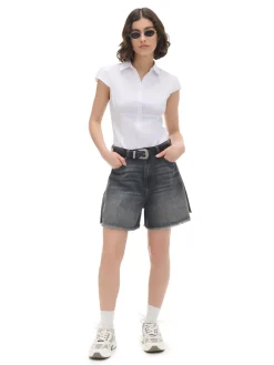 Cropp Koszule, Bluzki*Biała koszula z krótkim rękawem