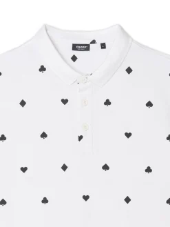 Cropp Koszulki*Biała koszulka polo z karcianymi wzorami