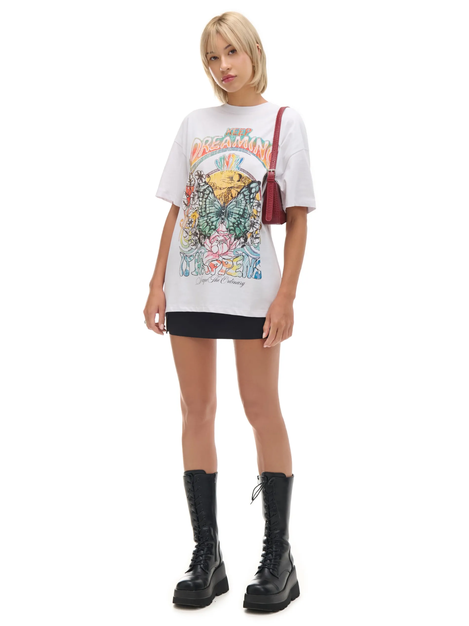 Cropp Unisex|Unisex*Biała koszulka z kolorowym nadrukiem UNISEX