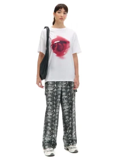 Cropp Koszulki, Topy*Biała koszulka z motywem wiśni