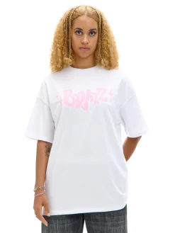 Cropp Koszulki, Topy*Biała koszulka z nadrukiem Bratz