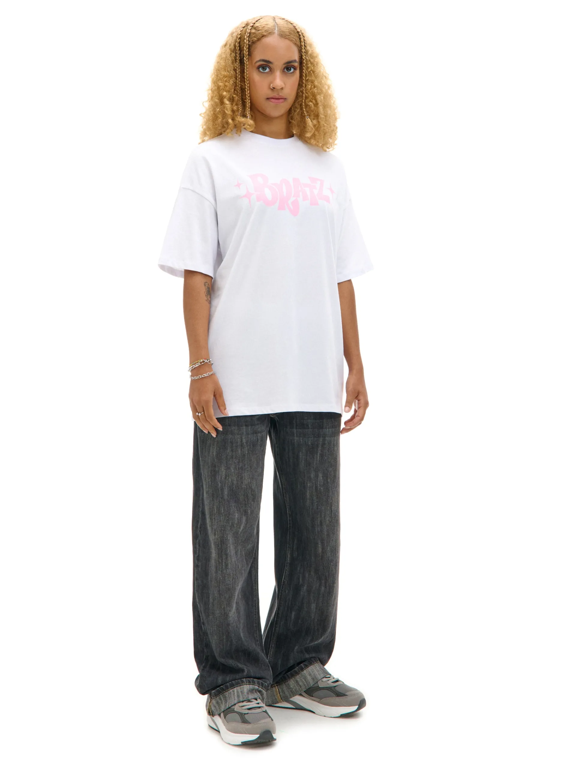 Cropp Koszulki, Topy*Biała koszulka z nadrukiem Bratz