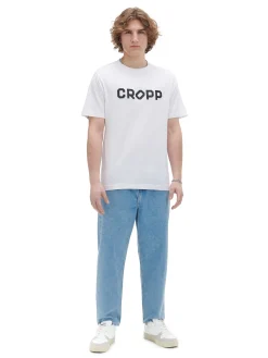 Cropp Koszulki*Biała koszulka z nadrukiem