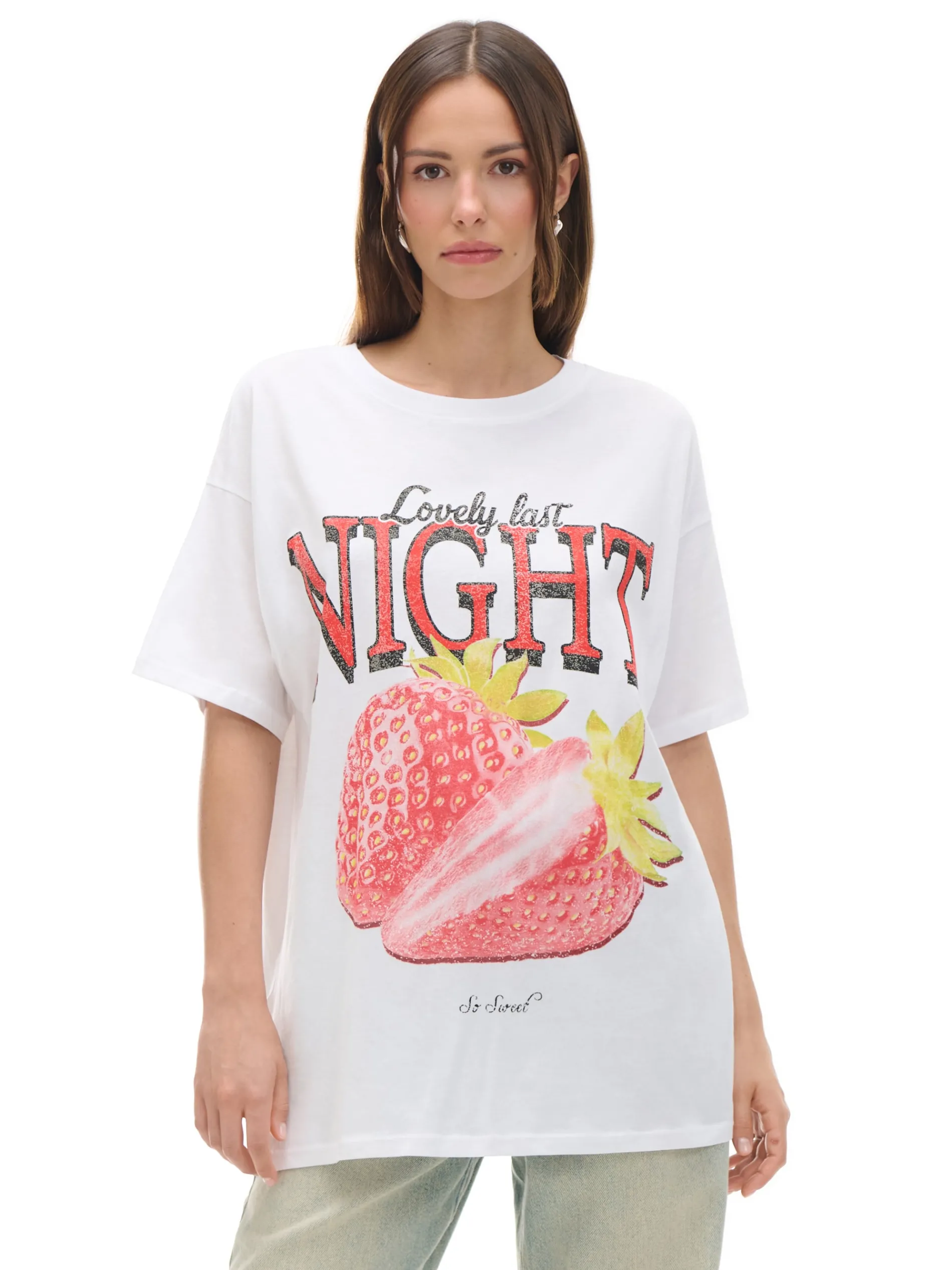 Cropp Koszulki, Topy*Biała koszulka z nadrukiem