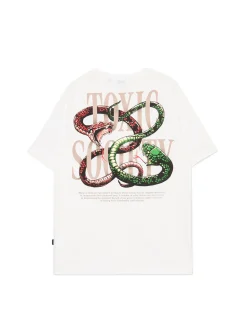 Cropp Koszulki*Biała koszulka z wężami