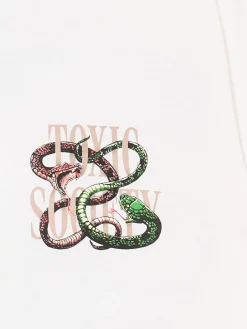 Cropp Koszulki*Biała koszulka z wężami