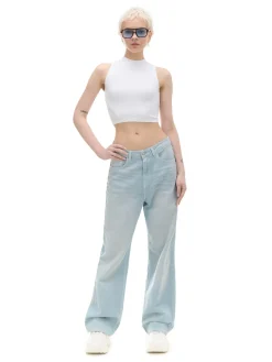 Cropp Koszulki, Topy*Biała koszulka ze stójką