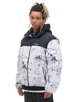 Cropp Kurtki Zimowe|Kurtki, Płaszcze*Biała kurtka puffer z nadrukiem