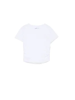 Cropp Koszulki, Topy*Biała prążkowana bluzka