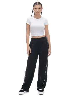 Cropp Koszulki, Topy*Biała prążkowana bluzka